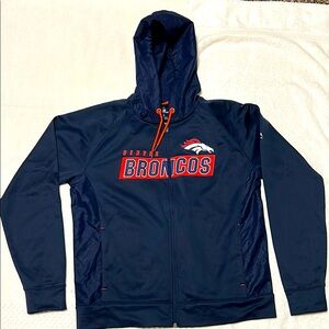 NFL Denver Broncos Hoodie Maj Graphic Full Zip Men’s Large Navy Jacket Football